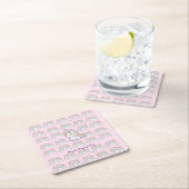 マジカルユニコーンパステルレインボーパーティー スクエアペーパーコースター (インサイチュ)