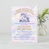 マジカルユニコーンパステル誕生日パーティー 招待状 (スタンド正面)