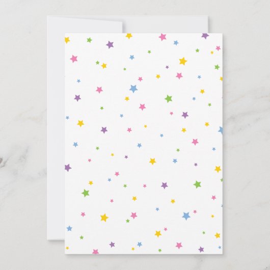 マジカルユニコーンパステル金ゴールドフェアリータリー誕生日 招待状 (裏面)