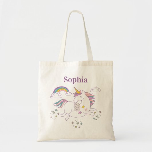マジカルユニコーンパーソナライズされたエコバッグ トートバッグ (正面)