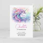 マジカルユニコーンパーティーエイジ誕生日 招待状 (スタンド正面)