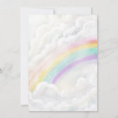 マジカルユニコーンパーティーレインボーガールパステル誕生日 招待状 (裏面)