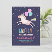 マジカルユニコーンパーティーレインボーガールファースト誕生日 招待状 (スタンド正面)
