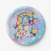 マジカルユニコーンパーティー子供の誕生日アイディア ペーパープレート (正面)