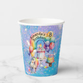 マジカルユニコーンパーティー子供の誕生日アイディア 紙コップ (正面)