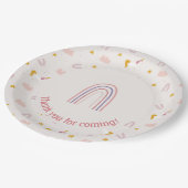 マジカルユニコーンピンクパステルレインボー ペーパープレート (アングル)