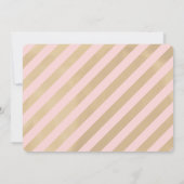 マジカルユニコーンピンクx金ゴールドガールフォト誕生日 招待状 (裏面)