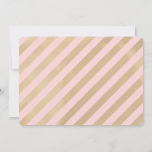 マジカルユニコーンピンクx金ゴールドガールフォト誕生日 招待状 (裏面)