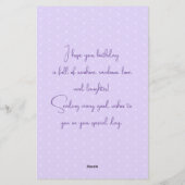 マジカルユニコーンファンタジー雲誕生日ロマンス 便箋 (裏面)