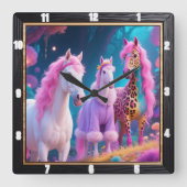マジカルユニコーンファンタジー スクエア壁時計 (正面)