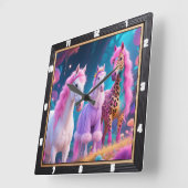 マジカルユニコーンファンタジー スクエア壁時計 (傾斜)