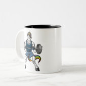 マジカルユニコーンフィットネスジムトレーニングボディビルダー ツートーンマグカップ (正面左)