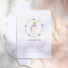 マジカルユニコーンプリンセス |ピンク&金ゴールド誕生日 招待状