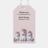 マジカルユニコーンベビーシャワーメッセージカード ギフトタグ (裏面)