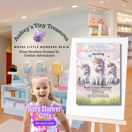 マジカルユニコーンベビーシャワー招待状 招待状