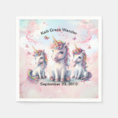マジカルユニコーンベビーシャワー紙ナプキンス スタンダードカクテルナプキン (正面)