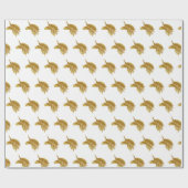 マジカルユニコーンホリデーホワイトラッピング紙 ラッピングペーパー (フラット)