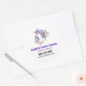 マジカルユニコーンママ&ベビーウォーターカラービジネス ラウンドシール (封筒)