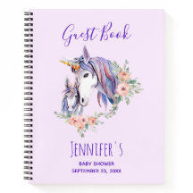 マジカルユニコーンママ&ベビーシャワーゲストブック