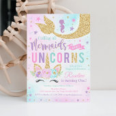 マジカルユニコーンマーメイド誕生日 招待状