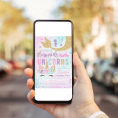 マジカルユニコーンマーメイド誕生日 招待状