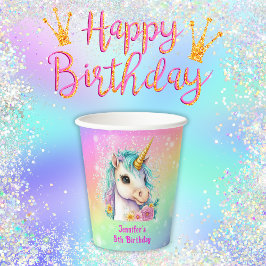 マジカルユニコーンレインボースパークルズ誕生日 紙コップ