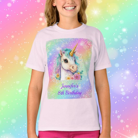 マジカルユニコーンレインボースパークル誕生日 Tシャツ