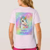 マジカルユニコーンレインボースパークル誕生日 Tシャツ (裏面)