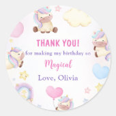 マジカルユニコーンレインボーバースデーパーティークラシックRou ラウンドシール (正面)