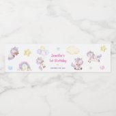 マジカルユニコーンレインボーバースデーパーティー ペットボトルラベル (シングルラベル)