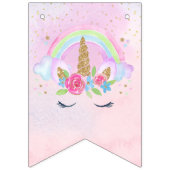 マジカルユニコーンレインボーピンク誕生日 バンティングフラッグ (第1の旗)