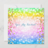 マジカルユニコーンレインボーベビー子供の誕生日パーティー 招待状 (裏面)