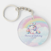 マジカルユニコーンレインボー誕生日アクリルキーチェーン キーホルダー (正面)
