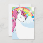 マジカルユニコーンレインボー誕生日ガールズ サンキューカード (裏面)