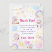 マジカルユニコーンレインボー誕生日サンキューカード 招待状 (正面)