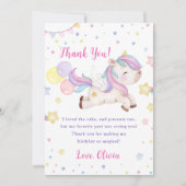 マジカルユニコーンレインボー誕生日サンキューカード 招待状 (正面)