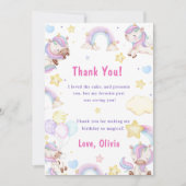 マジカルユニコーンレインボー誕生日サンキューカード 招待状 (正面)