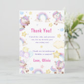 マジカルユニコーンレインボー誕生日サンキューカード 招待状 (スタンド正面)