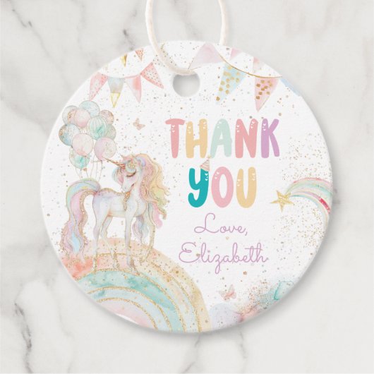 マジカルユニコーンレインボー誕生日サンキューユキュ フェイバータグ (正面)