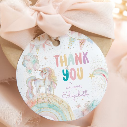 マジカルユニコーンレインボー誕生日サンキューユキュ フェイバータグ