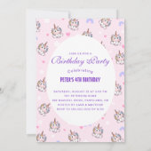 マジカルユニコーンレインボー誕生日招待状 招待状 (裏面)