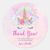 マジカルユニコーンレインボー誕生日 スクエアシール (正面)