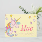マジカルユニコーン子供の誕生日招待状招待状 招待状 (スタンド正面)