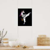 マジカルユニコーン忍者おもしろい武術アーツ ポスター (キッチン)