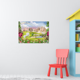 マジカルユニコーン王国 – ファンタジー城景観 ポスター