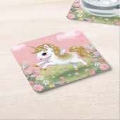 マジカルユニコーン紙コースター スクエアペーパーコースター (アングル)