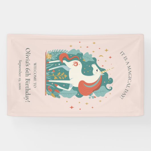 マジカルユニコーン誕生日へようこそ 横断幕 (横)