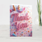 マジカルユニコーン誕生日サンキューカード- Rainbow サンキューカード (裏面)