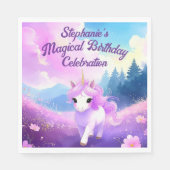 マジカルユニコーン誕生日パーティナプキンス スタンダードランチョンナプキン (正面)