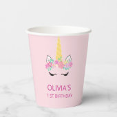 マジカルユニコーン誕生日パーティー紙カップ 紙コップ (裏面)